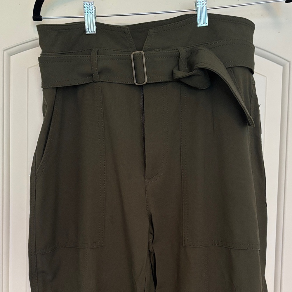 Banana Republic Dark Olive Belted Trousers (“Refined Utility Pant”) - Picture 2 of 5